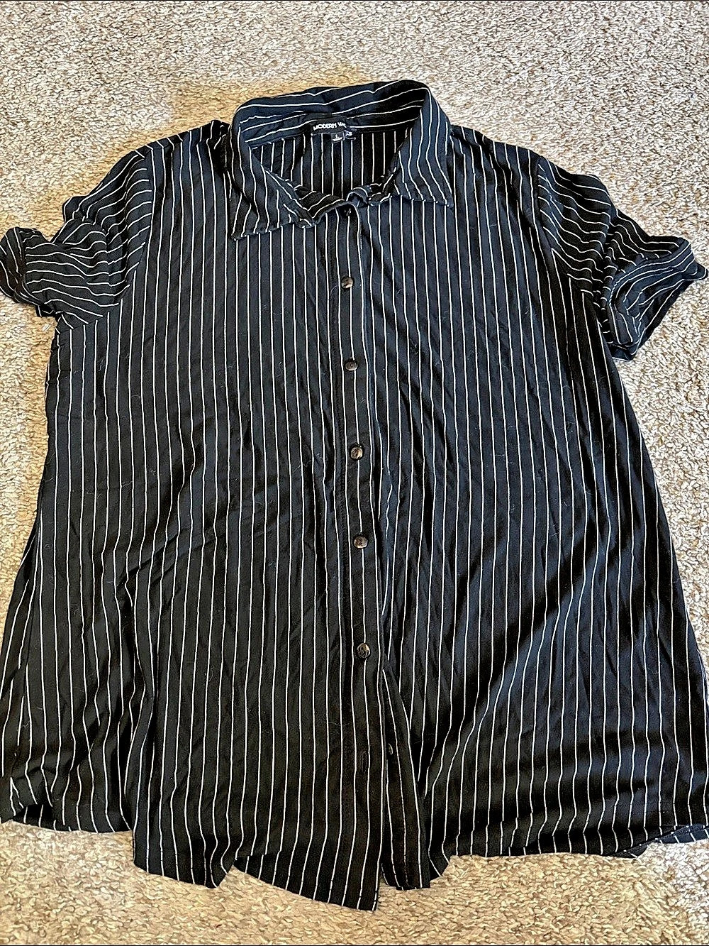 Modern Soul Women's Striped Short Sleeve Shirt
